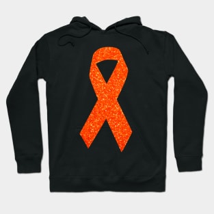 Orange Faux Glitter Awareness Ribbon Hoodie